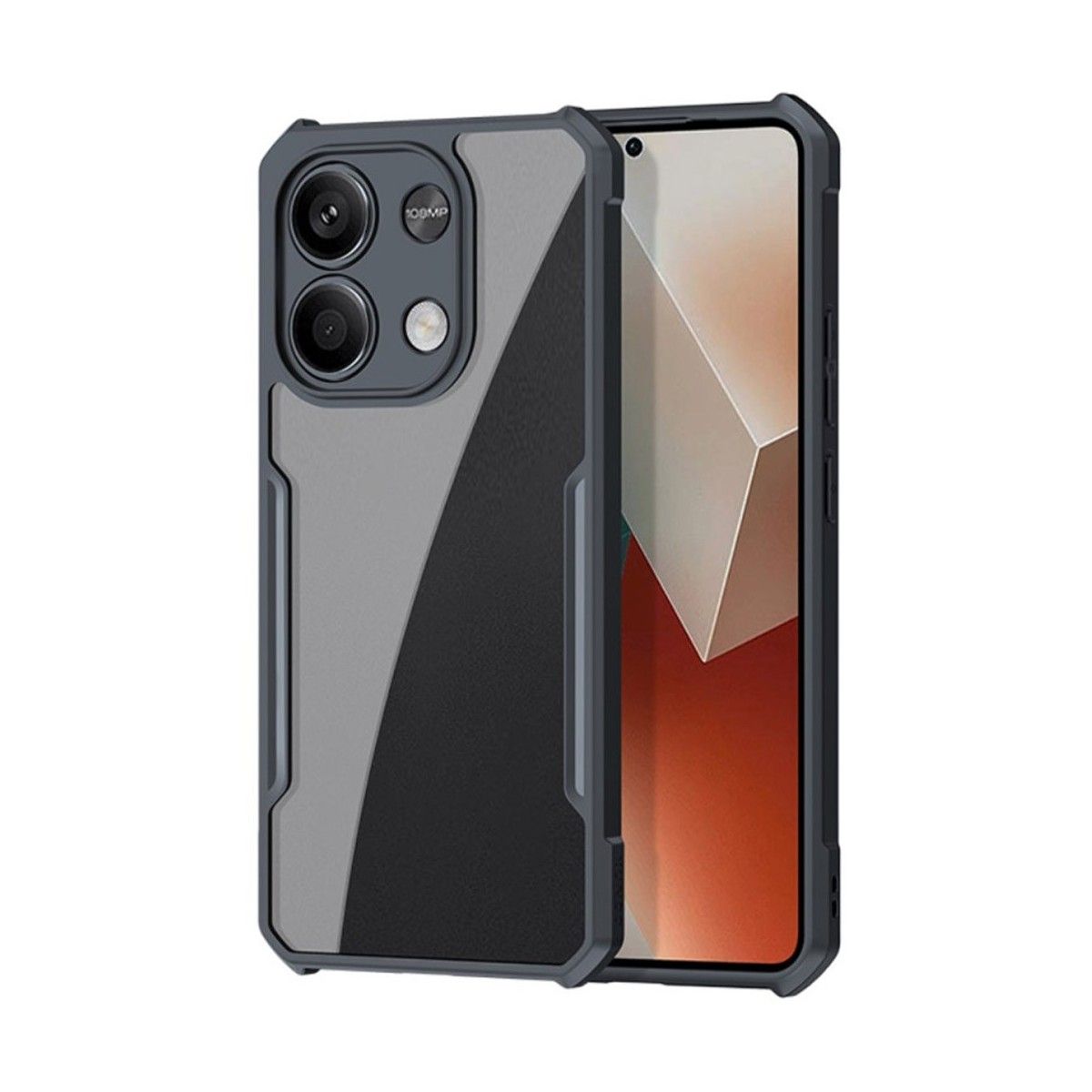 Funda Transparente Reforzada con Borde Negro para Xiaomi Redmi Note 13 4G