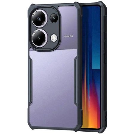 Funda Transparente Reforzada con Borde Negro para Xiaomi Poco M6 Pro 4G