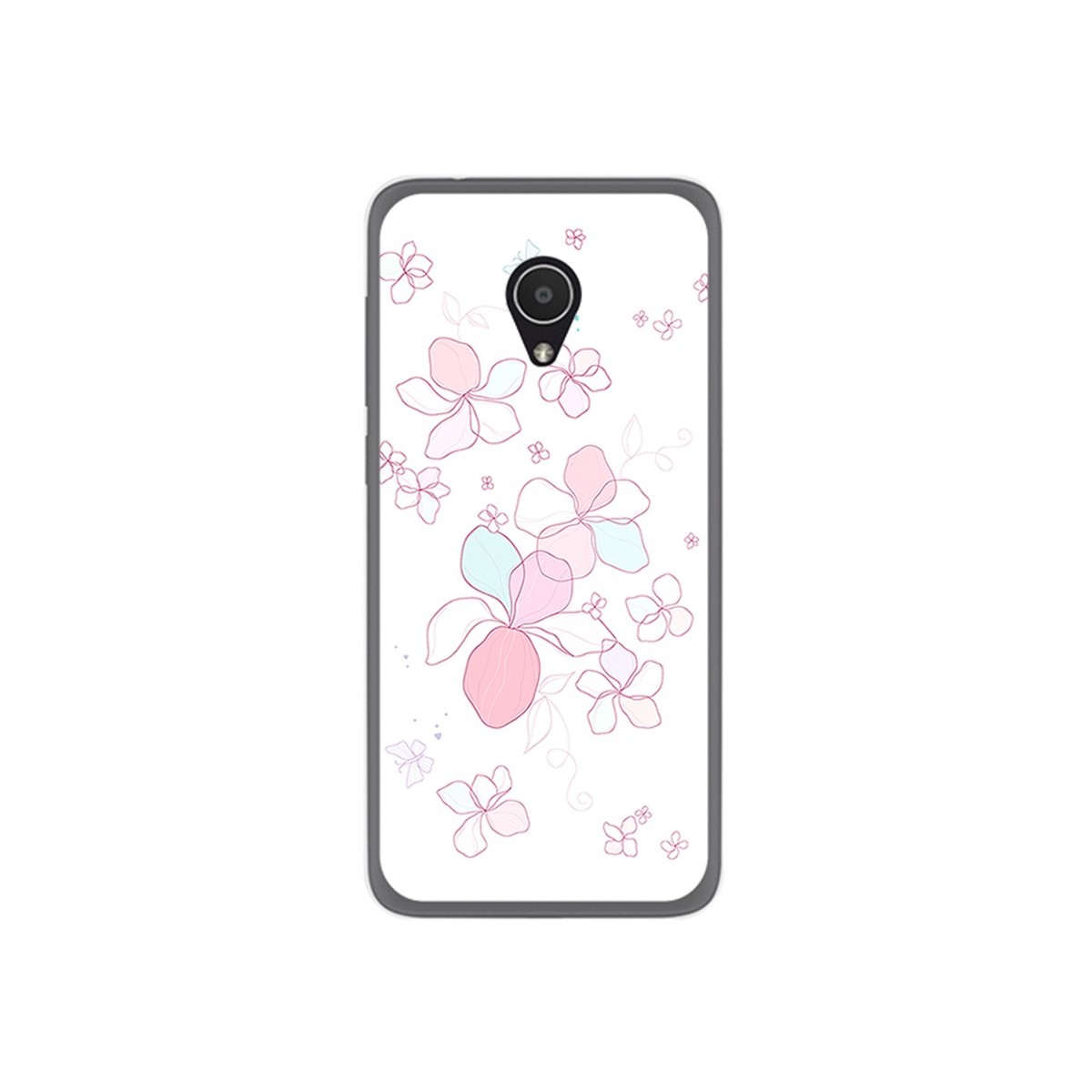 Funda Gel Tpu para Alcatel 1X Diseño Flores Minimal Dibujos
