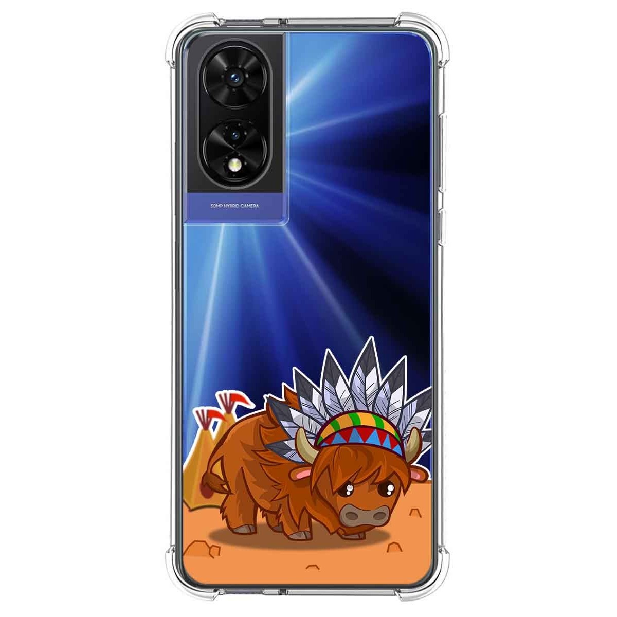 Funda Silicona Transparente para TCL 505 diseño Bufalo Dibujos