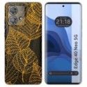 Funda Silicona Transparente para Motorola Edge 40 Neo 5G diseño Hojas Dibujos