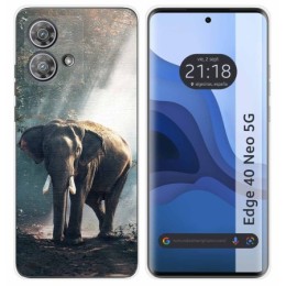 Funda Silicona para Motorola Edge 40 Neo 5G diseño Elefante Dibujos