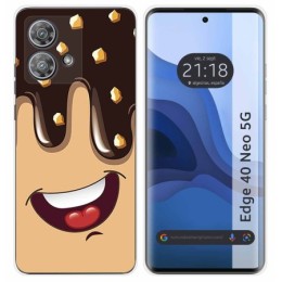Funda Silicona para Motorola Edge 40 Neo 5G diseño Helado Chocolate Dibujos