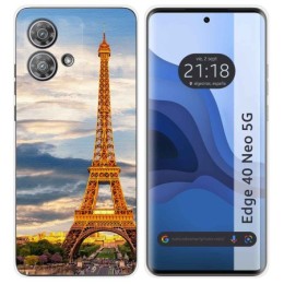 Funda Silicona para Motorola Edge 40 Neo 5G diseño Paris Dibujos