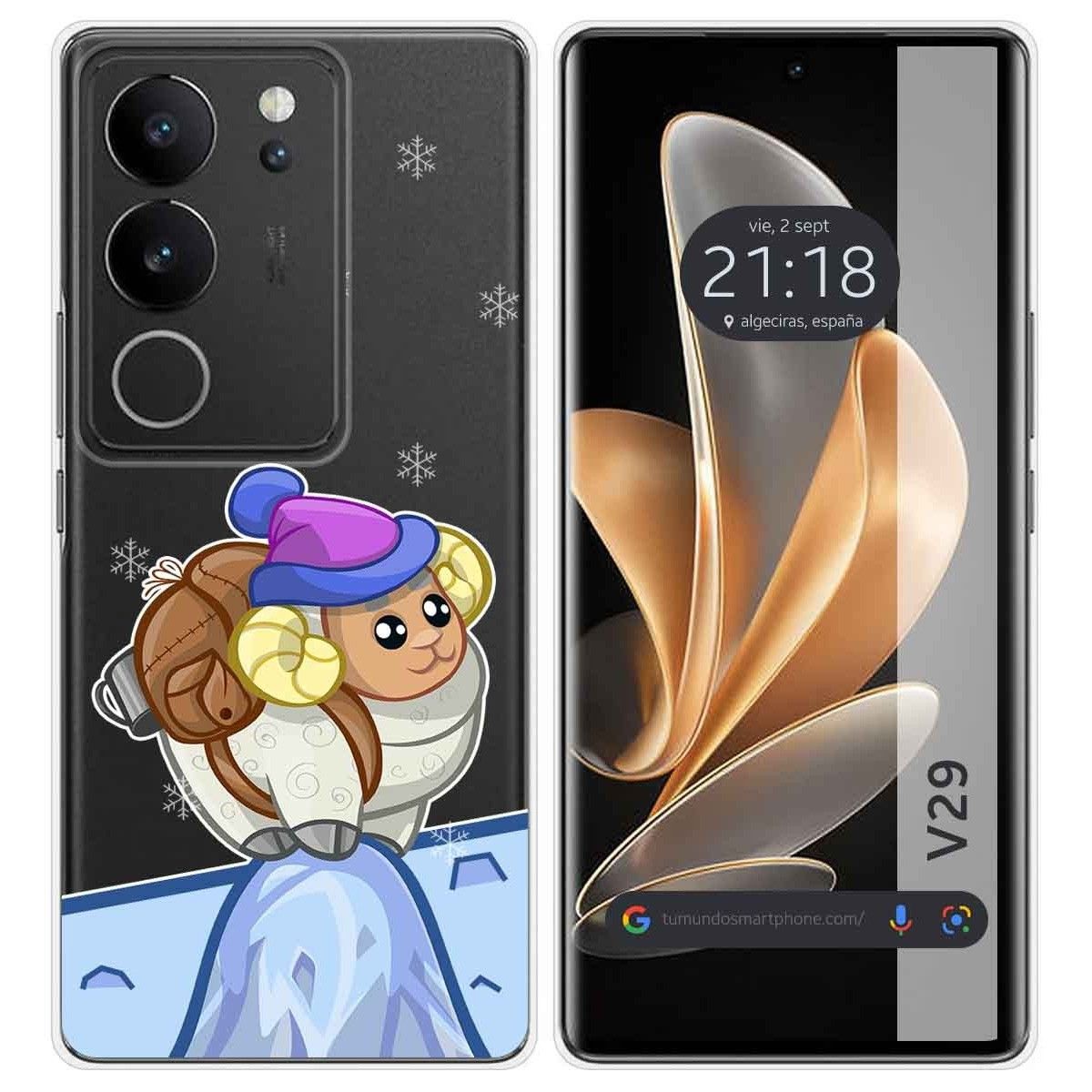 Funda Silicona Transparente para Vivo V29 5G diseño Cabra Dibujos