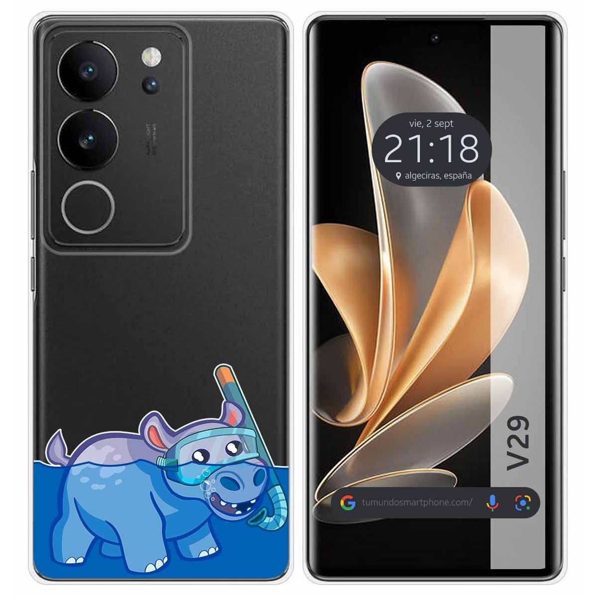 Funda Silicona Transparente para Vivo V29 5G diseño Hipo Dibujos