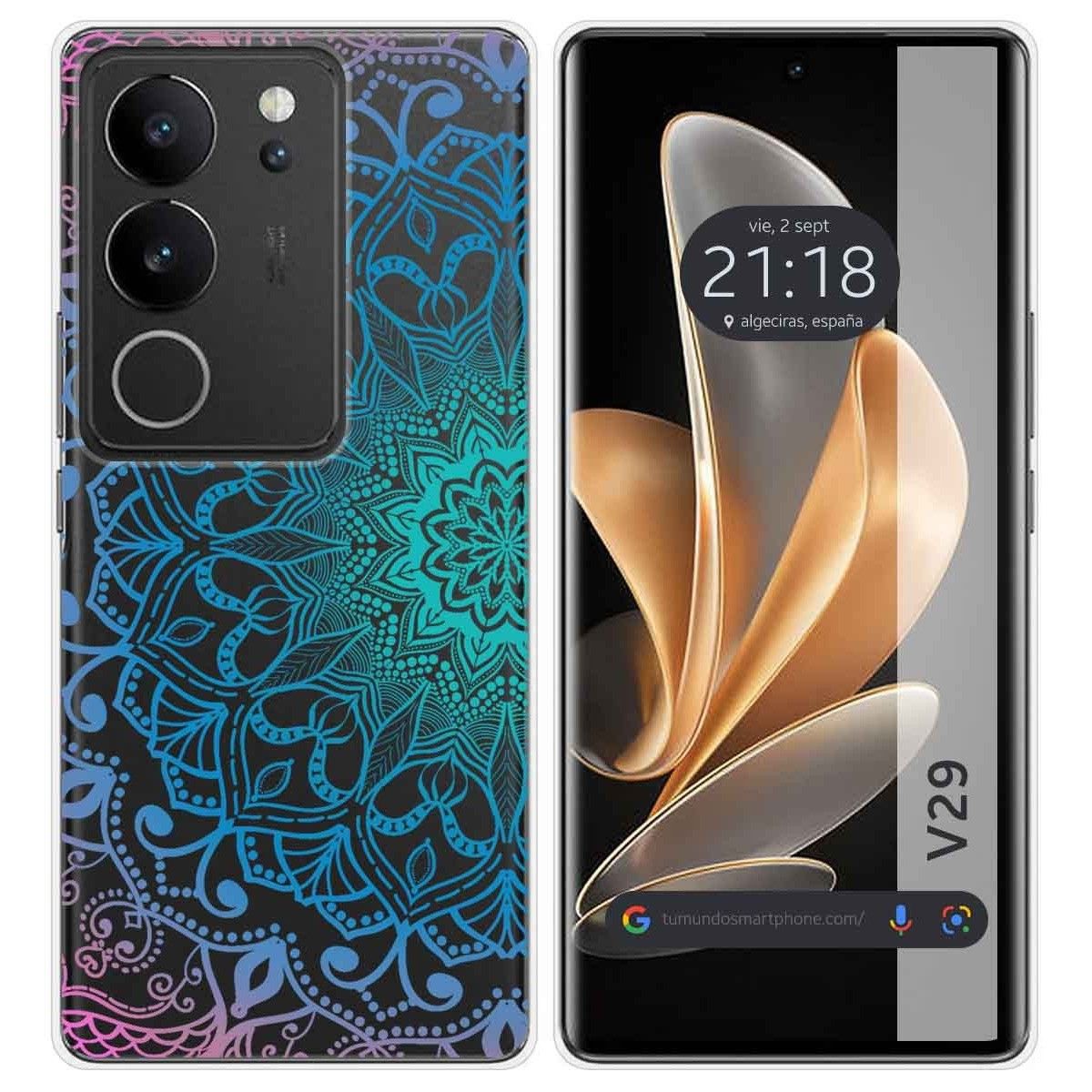 Funda Silicona Transparente para Vivo V29 5G diseño Mandala Dibujos
