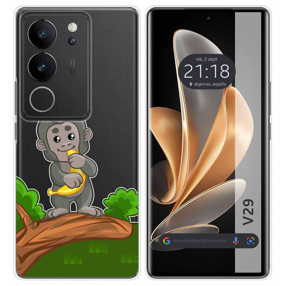 Funda Silicona Transparente para Vivo V29 5G diseño Mono Dibujos