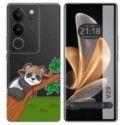 Funda Silicona Transparente para Vivo V29 5G diseño Panda Dibujos