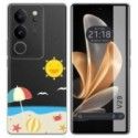 Funda Silicona Transparente para Vivo V29 5G diseño Playa Dibujos