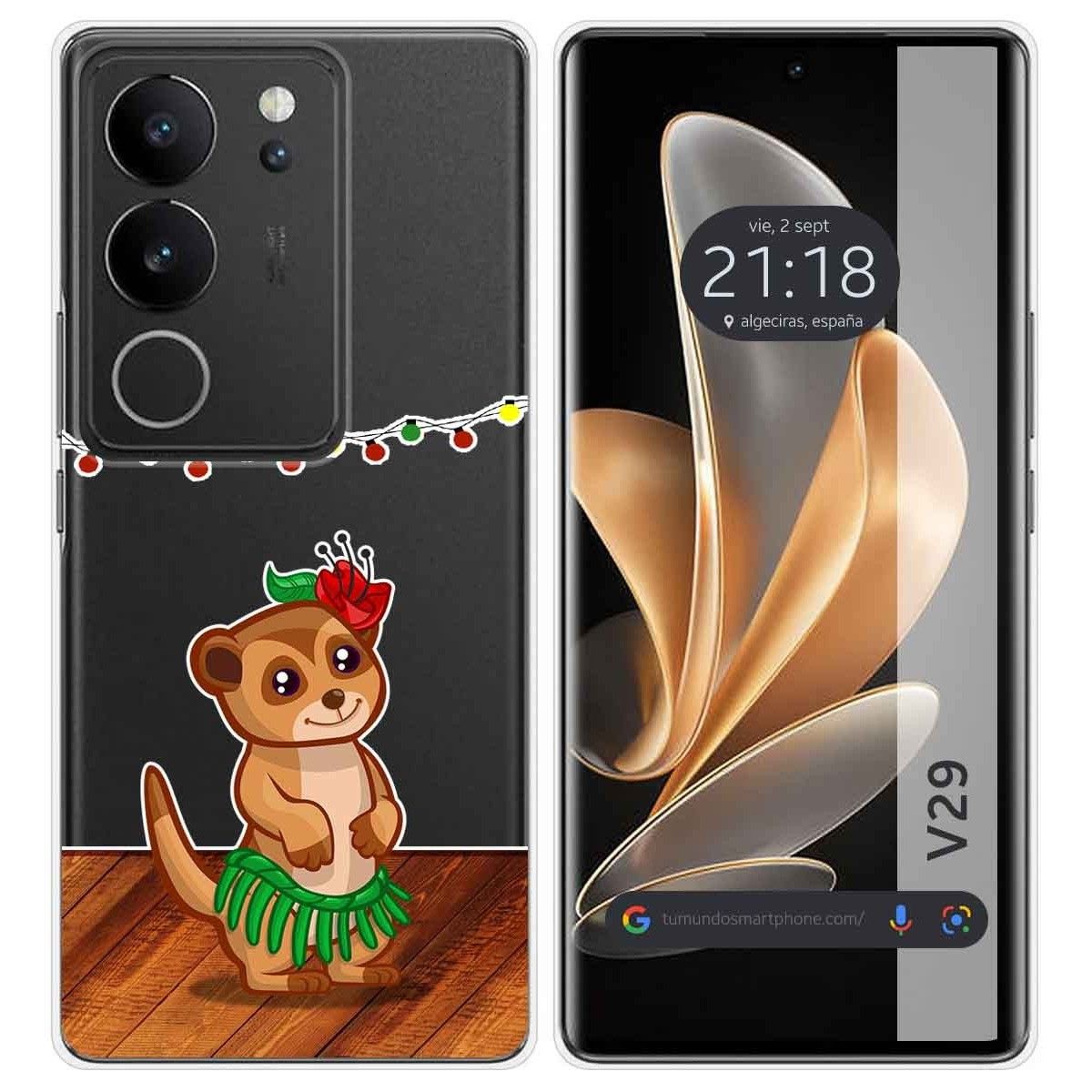 Funda Silicona Transparente para Vivo V29 5G diseño Suricata Dibujos