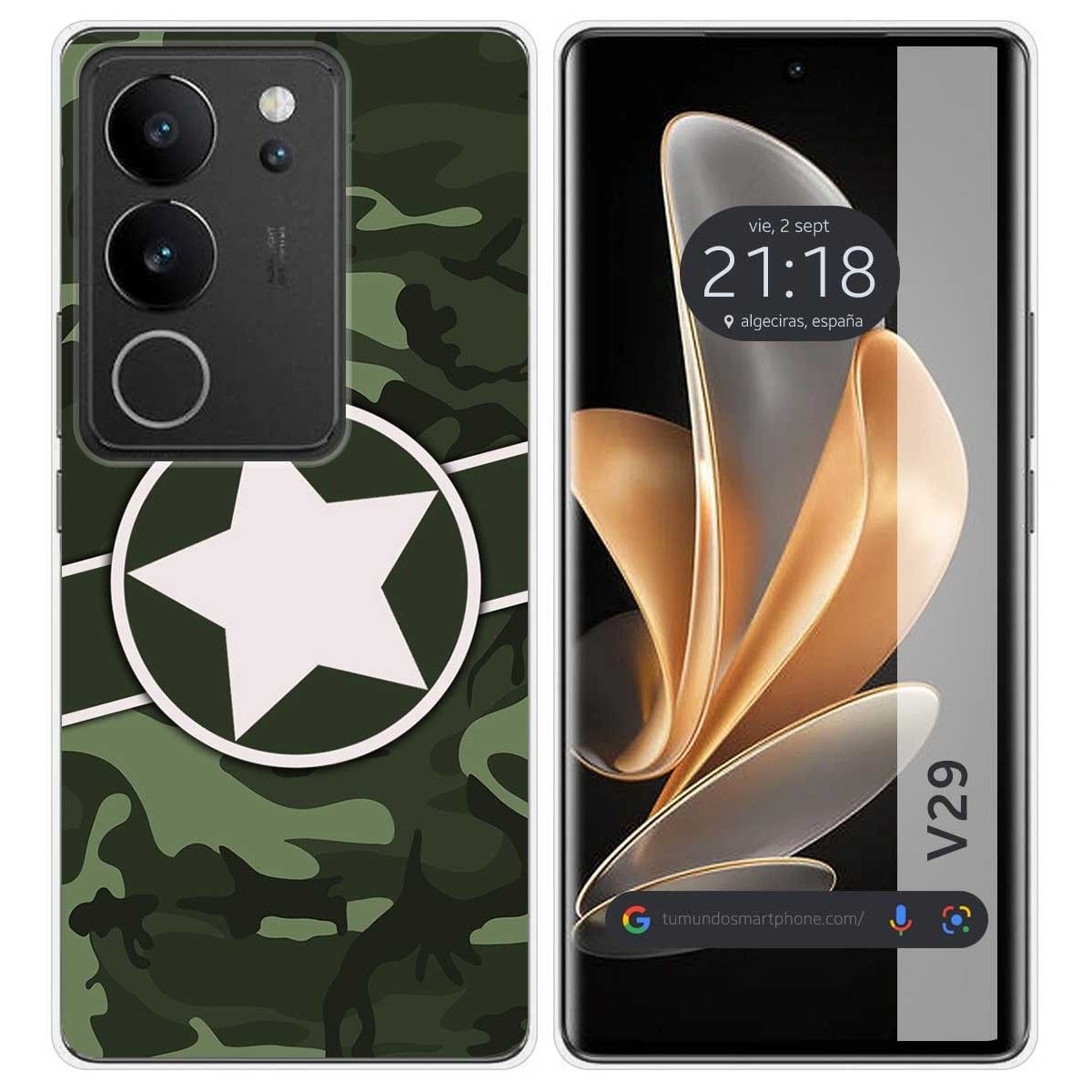Funda Silicona para Vivo V29 5G diseño Camuflaje 01 Dibujos