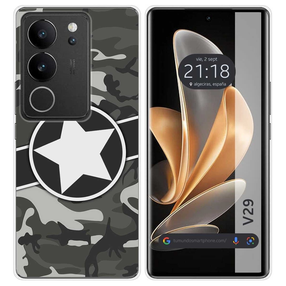Funda Silicona para Vivo V29 5G diseño Camuflaje 02 Dibujos