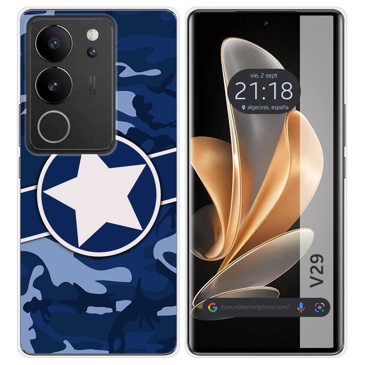 Funda Silicona para Vivo V29 5G diseño Camuflaje 03 Dibujos