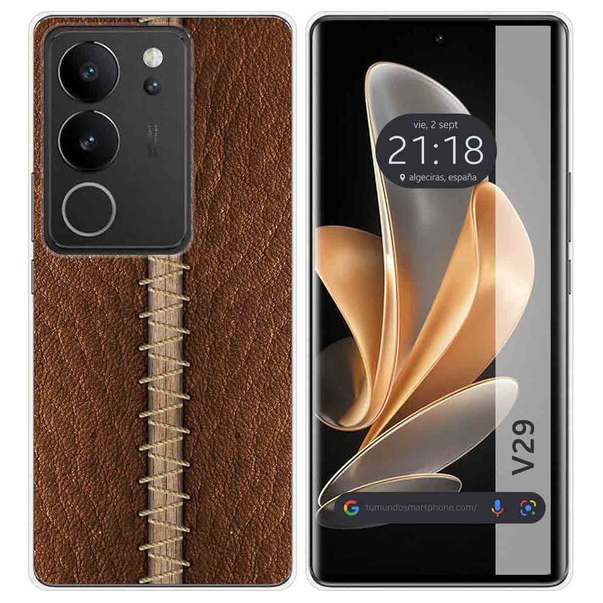 Funda Silicona para Vivo V29 5G diseño Cuero 01 Dibujos