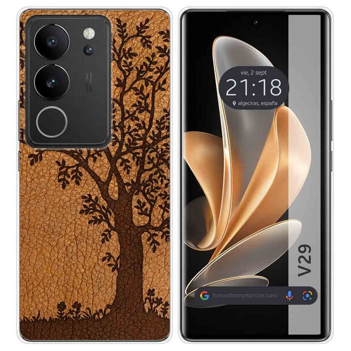 Funda Silicona para Vivo V29 5G diseño Cuero 03 Dibujos