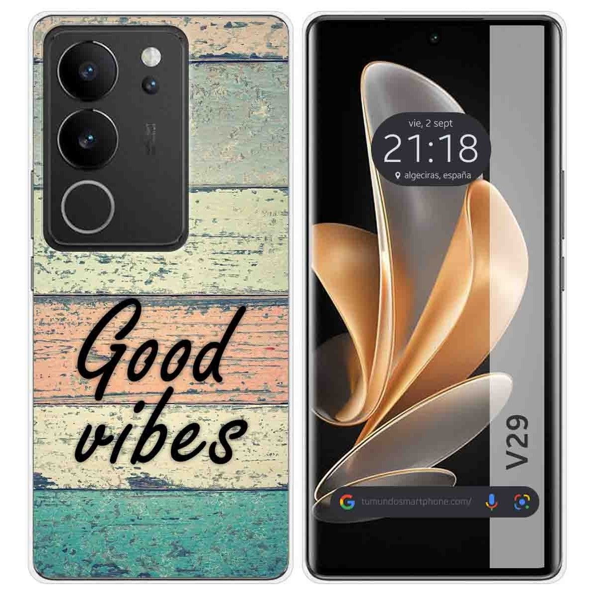 Funda Silicona para Vivo V29 5G diseño Madera 01 Dibujos