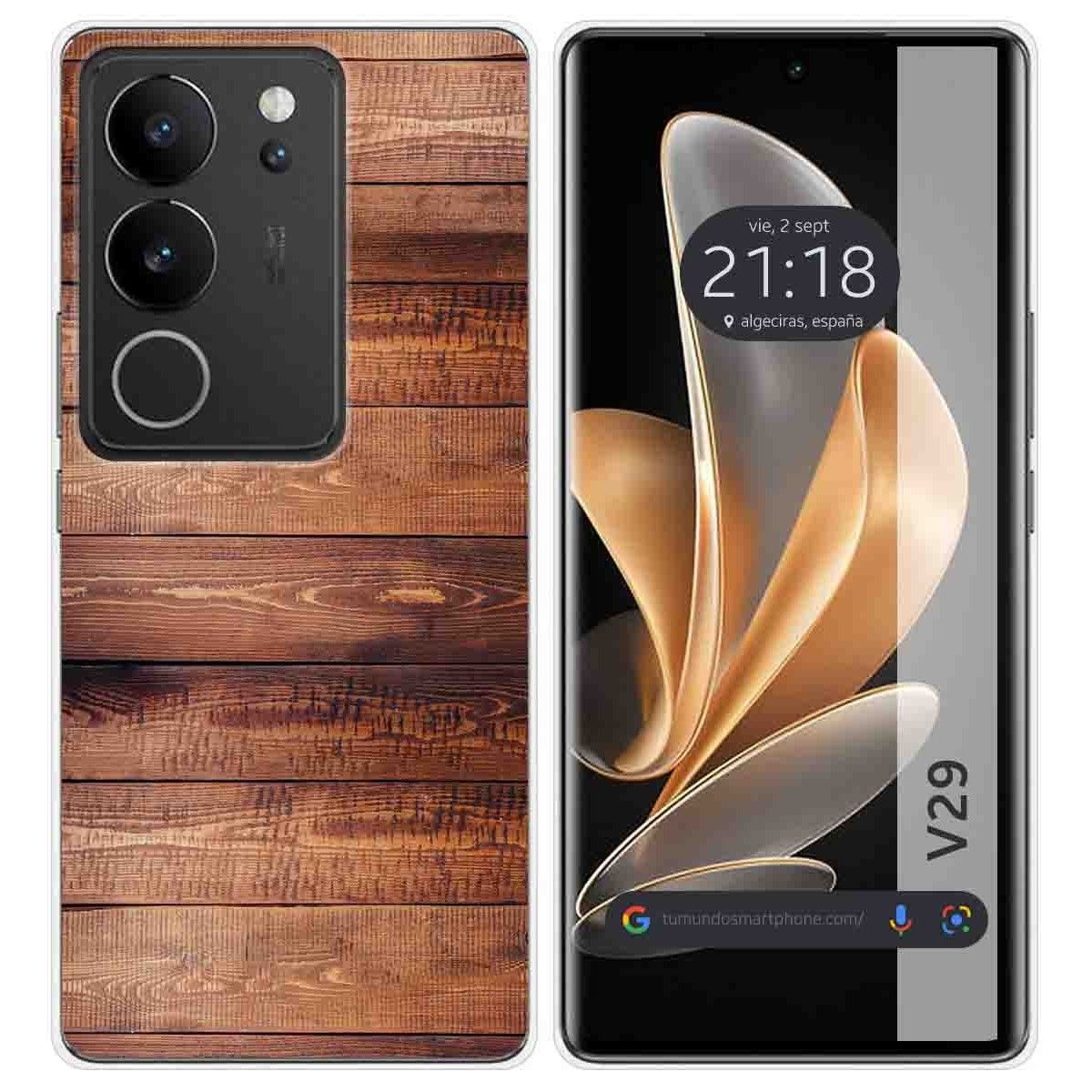 Funda Silicona para Vivo V29 5G diseño Madera 02 Dibujos