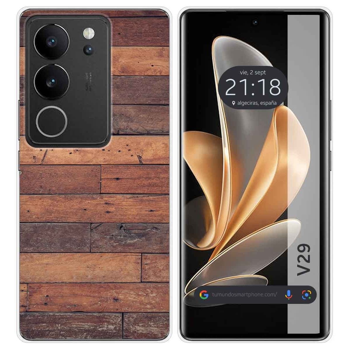 Funda Silicona para Vivo V29 5G diseño Madera 03 Dibujos