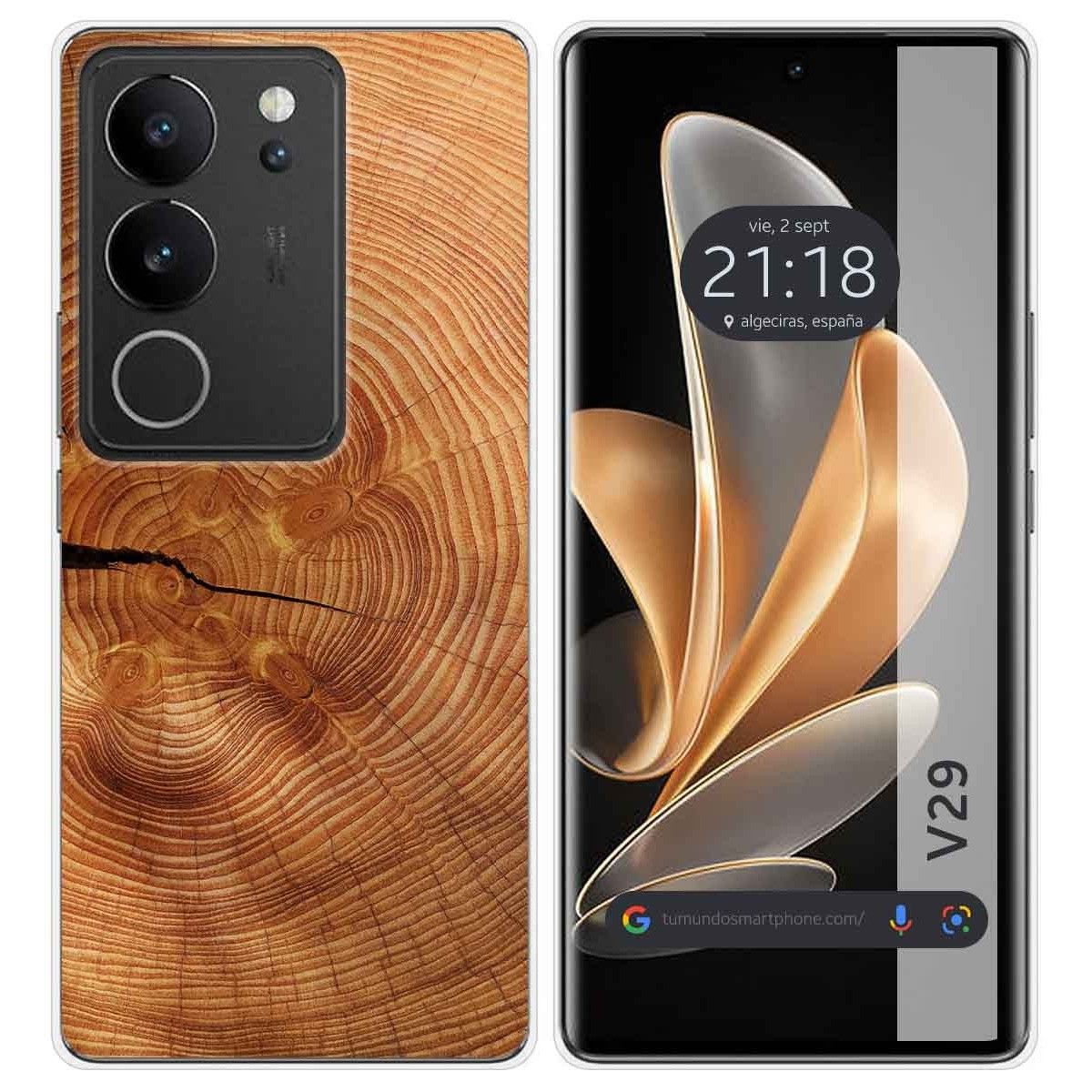 Funda Silicona para Vivo V29 5G diseño Madera 04 Dibujos