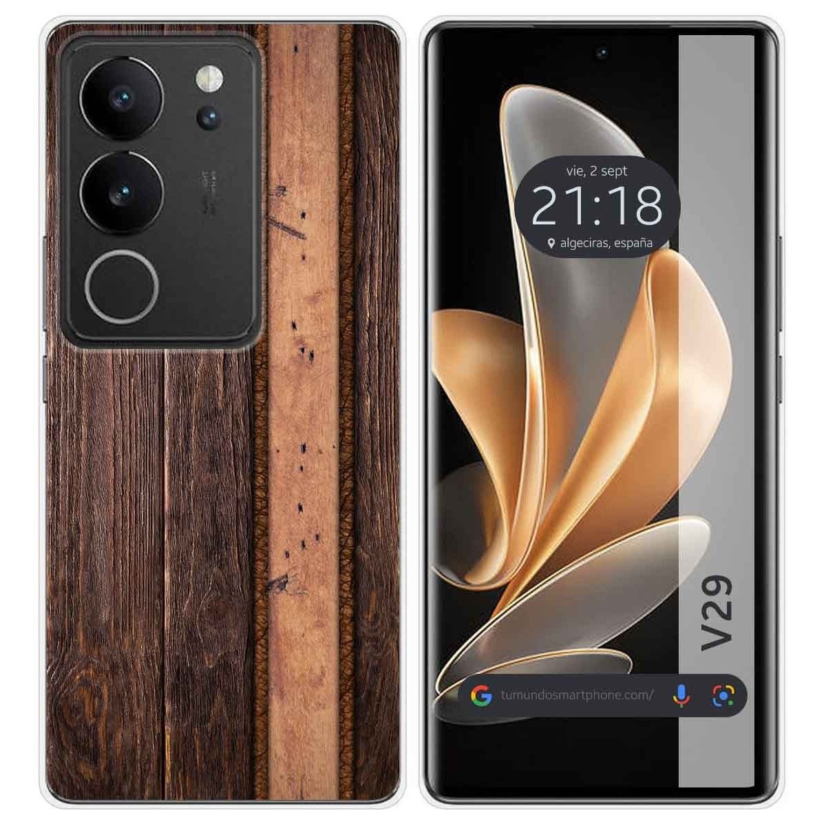 Funda Silicona para Vivo V29 5G diseño Madera 05 Dibujos