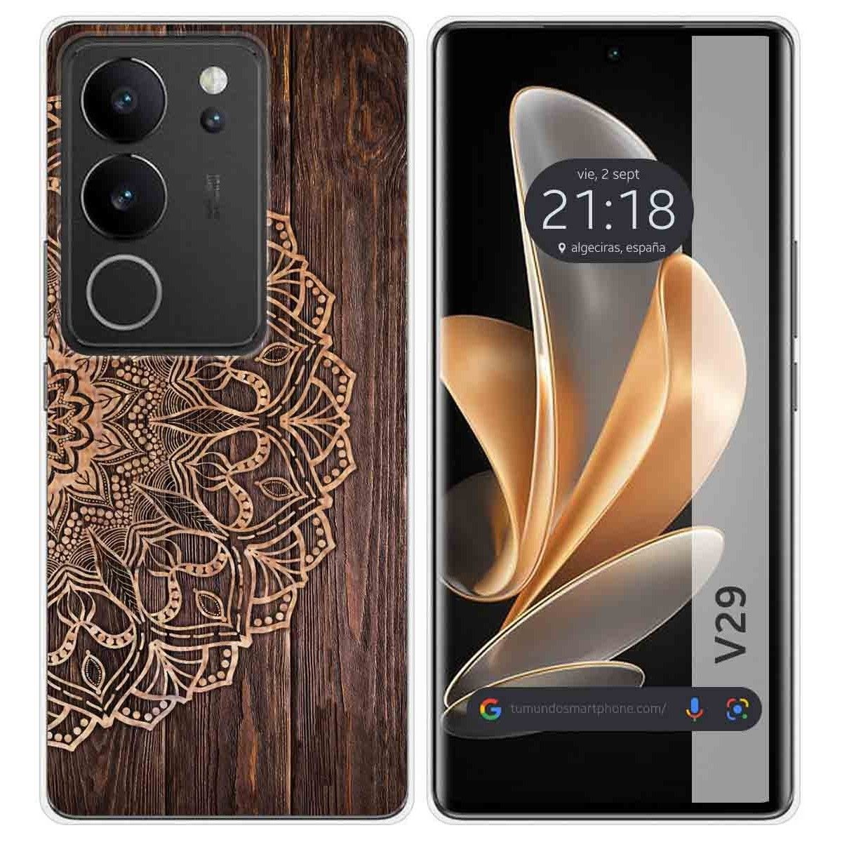 Funda Silicona para Vivo V29 5G diseño Madera 06 Dibujos