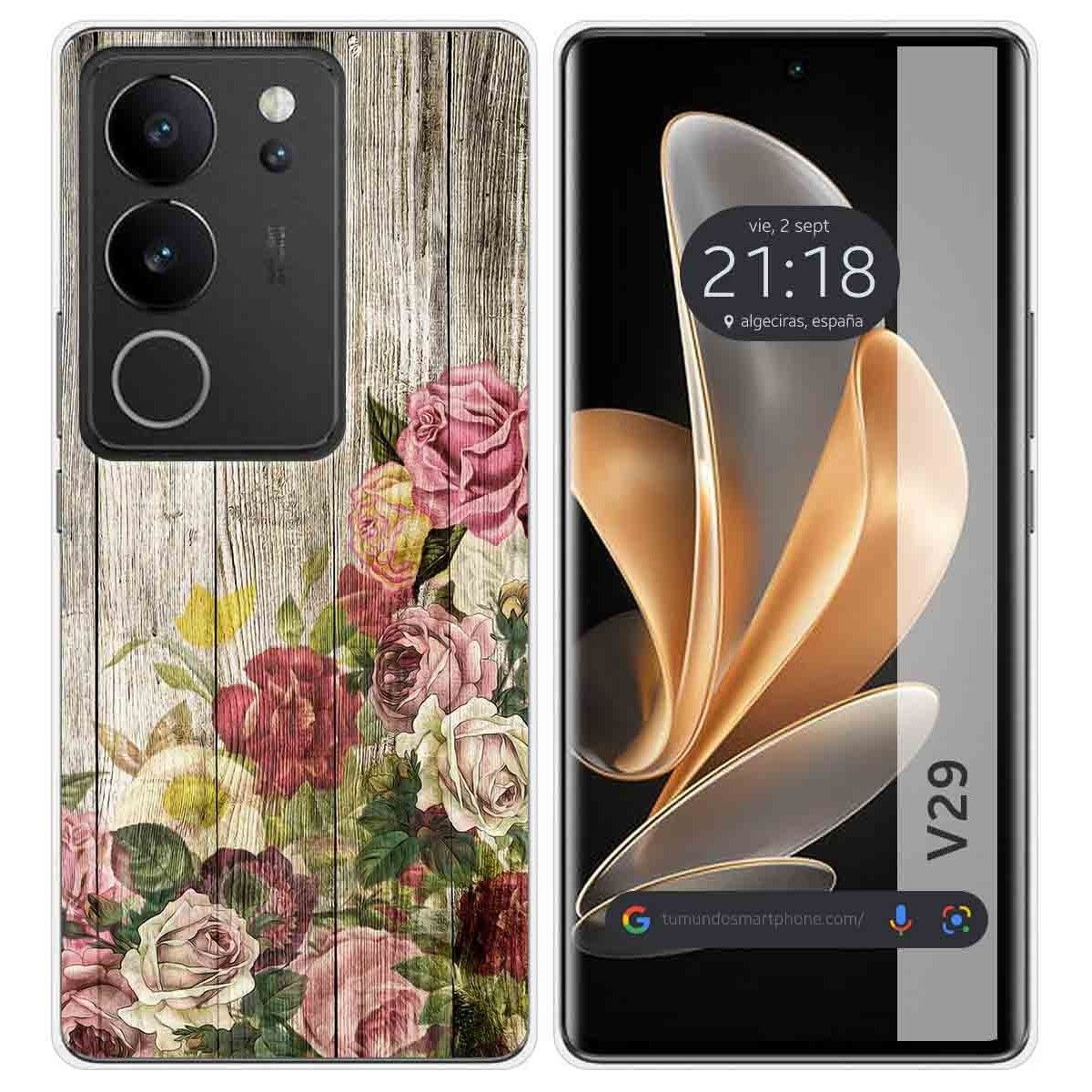 Funda Silicona para Vivo V29 5G diseño Madera 08 Dibujos