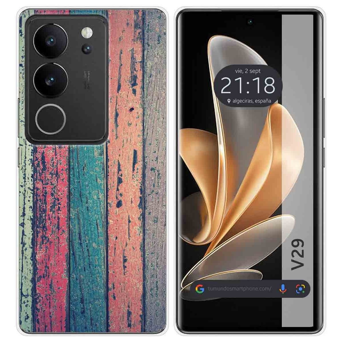 Funda Silicona para Vivo V29 5G diseño Madera 10 Dibujos