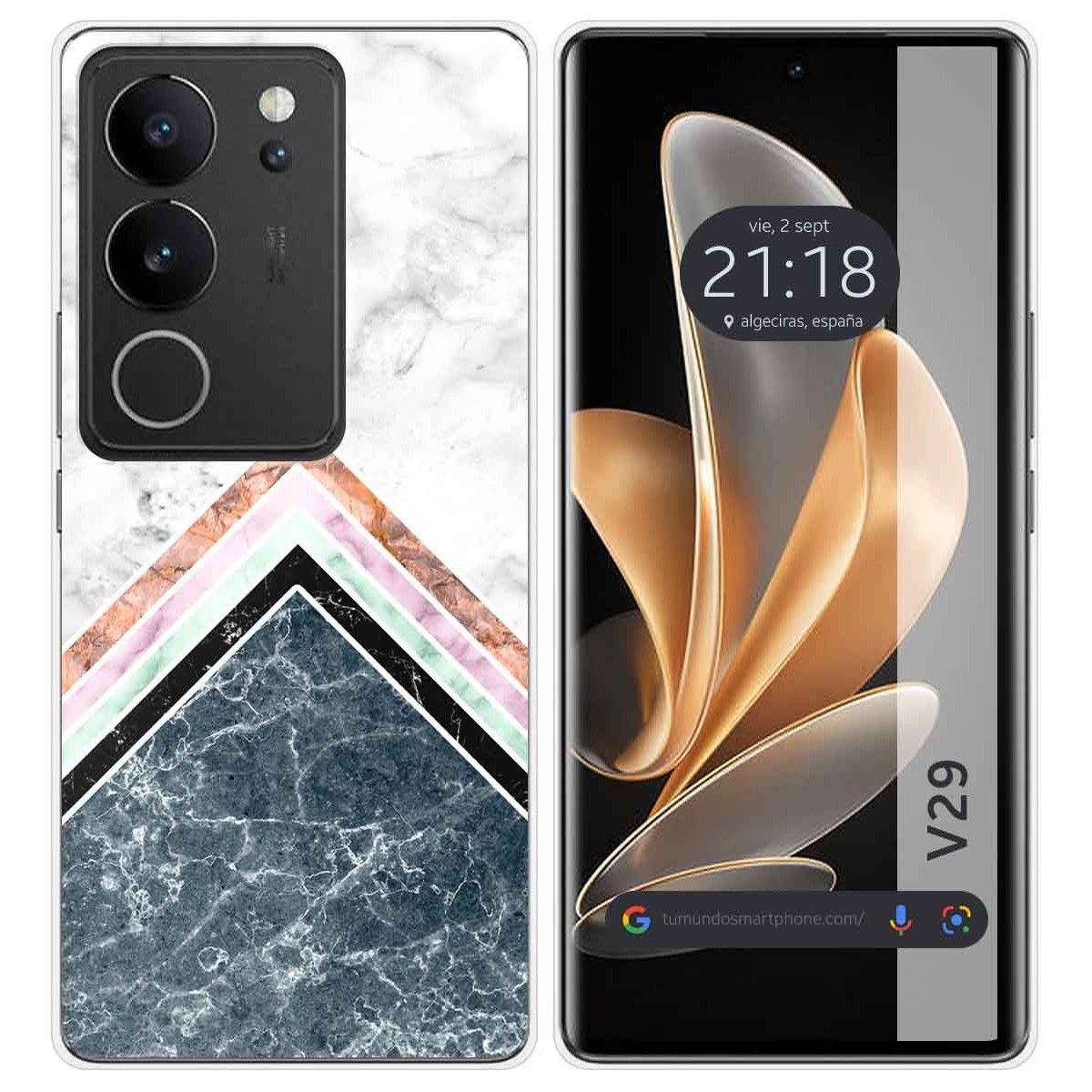 Funda Silicona para Vivo V29 5G diseño Mármol 05 Dibujos