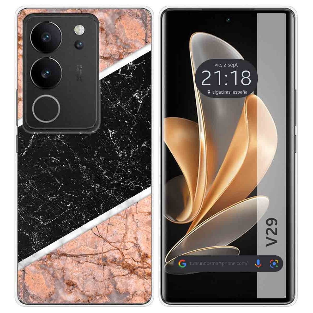 Funda Silicona para Vivo V29 5G diseño Mármol 07 Dibujos
