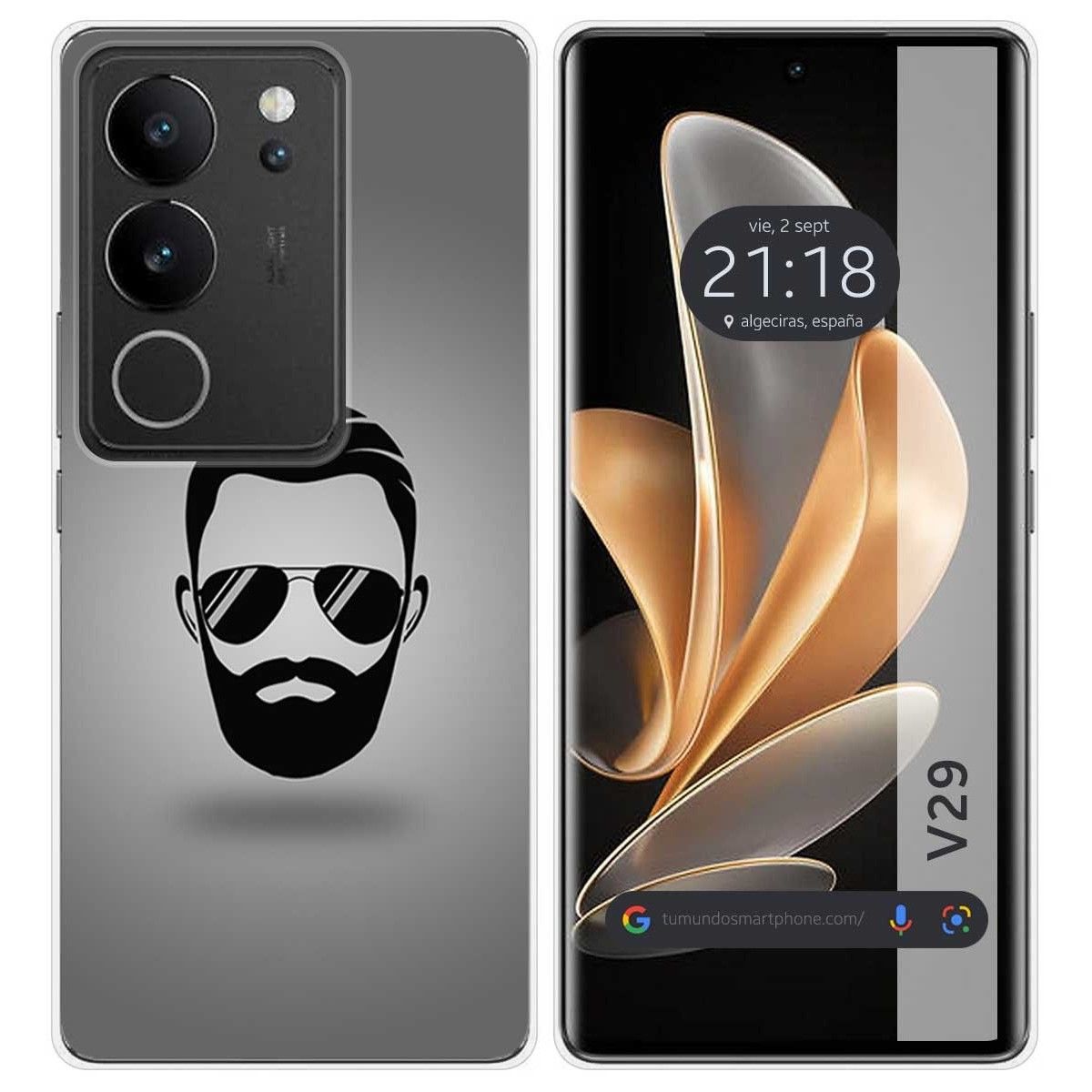 Funda Silicona para Vivo V29 5G diseño Barba Dibujos