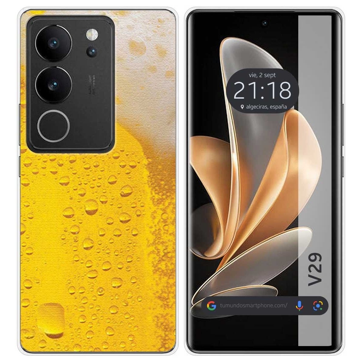 Funda Silicona para Vivo V29 5G diseño Cerveza Dibujos