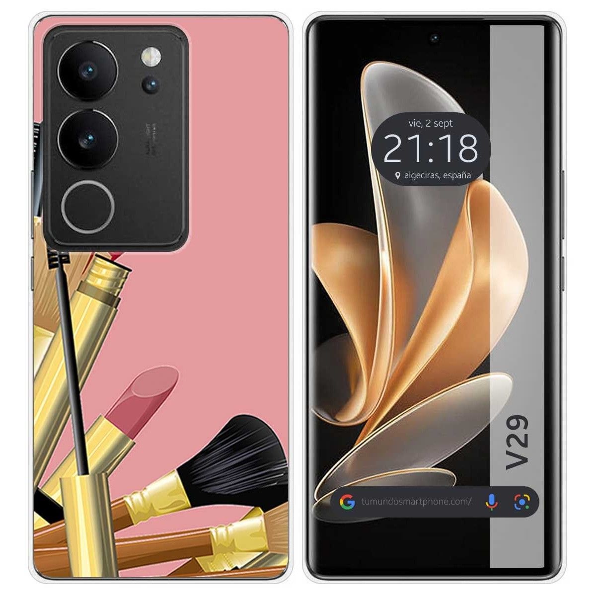 Funda Silicona para Vivo V29 5G diseño Brochas Dibujos