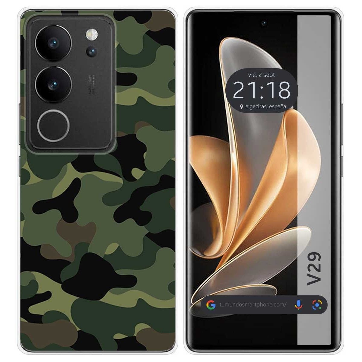 Funda Silicona para Vivo V29 5G diseño Camuflaje Dibujos