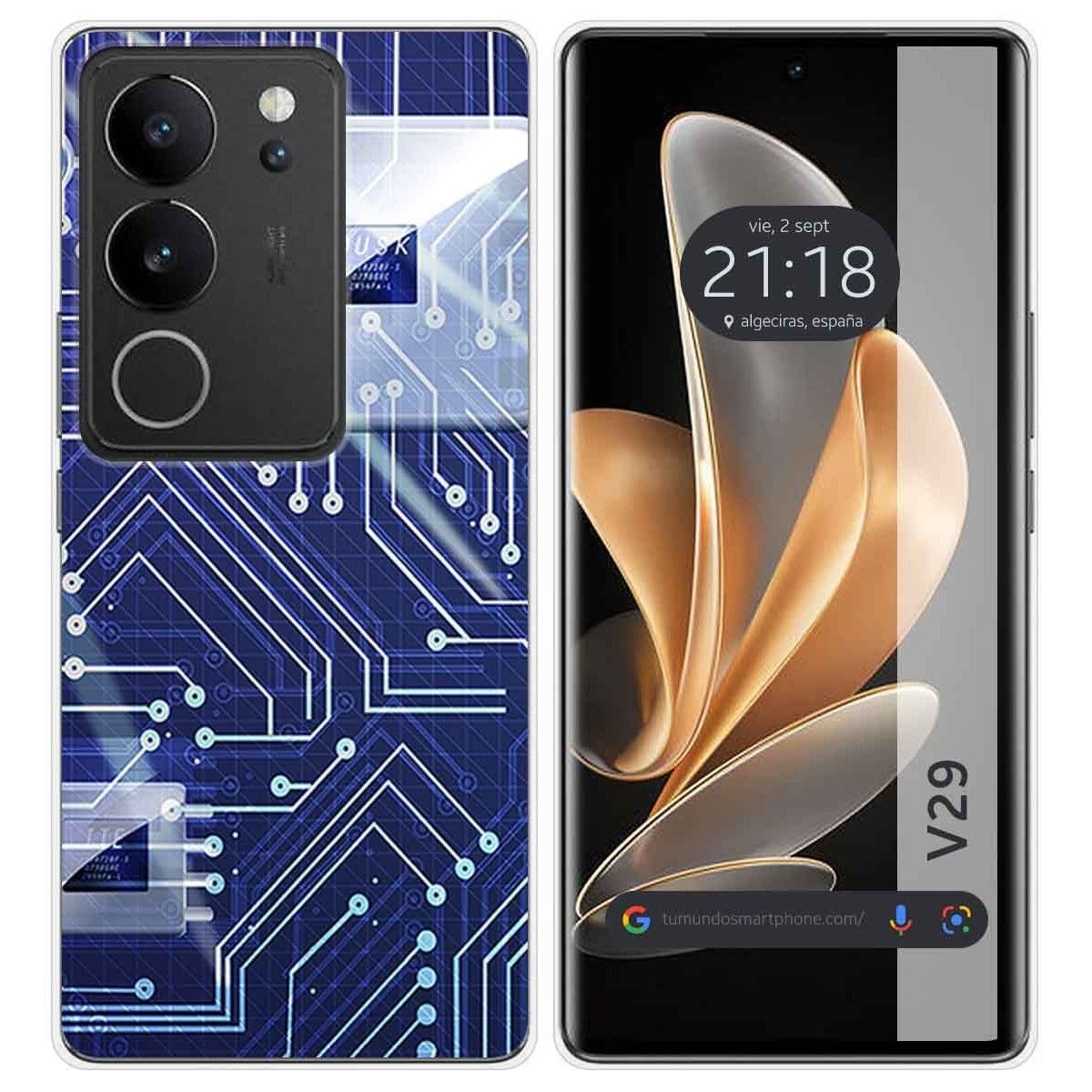 Funda Silicona para Vivo V29 5G diseño Circuito Dibujos