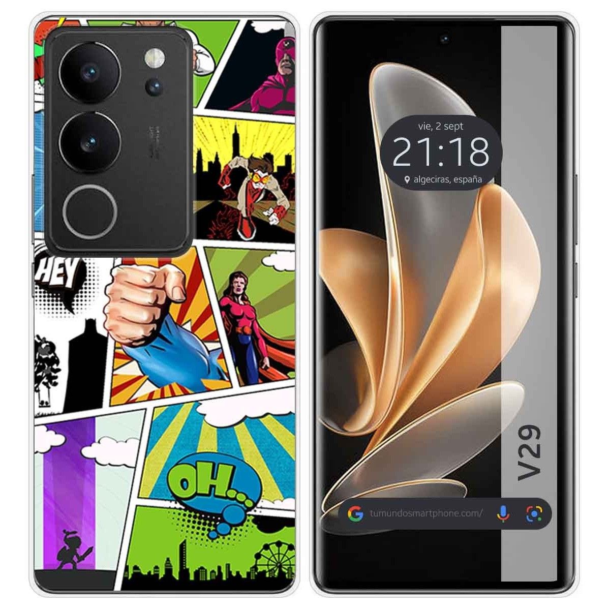 Funda Silicona para Vivo V29 5G diseño Comic Dibujos