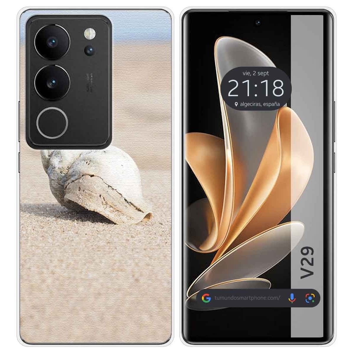 Funda Silicona para Vivo V29 5G diseño Concha Dibujos