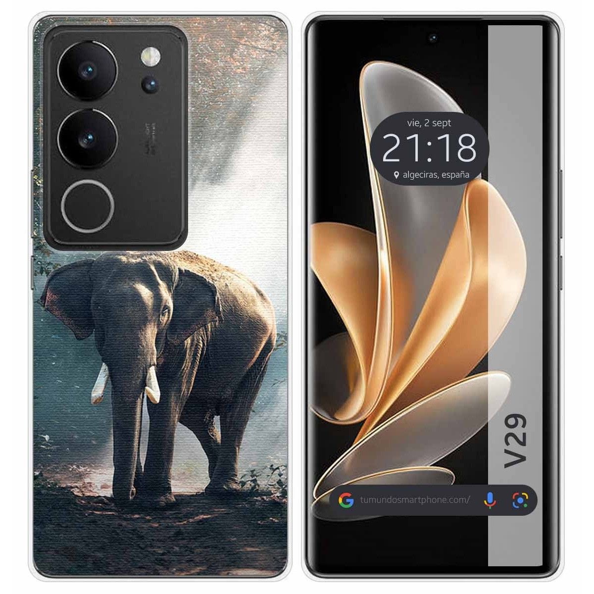 Funda Silicona para Vivo V29 5G diseño Elefante Dibujos