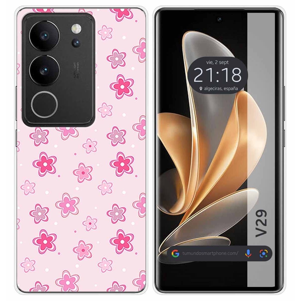 Funda Silicona para Vivo V29 5G diseño Flores Dibujos