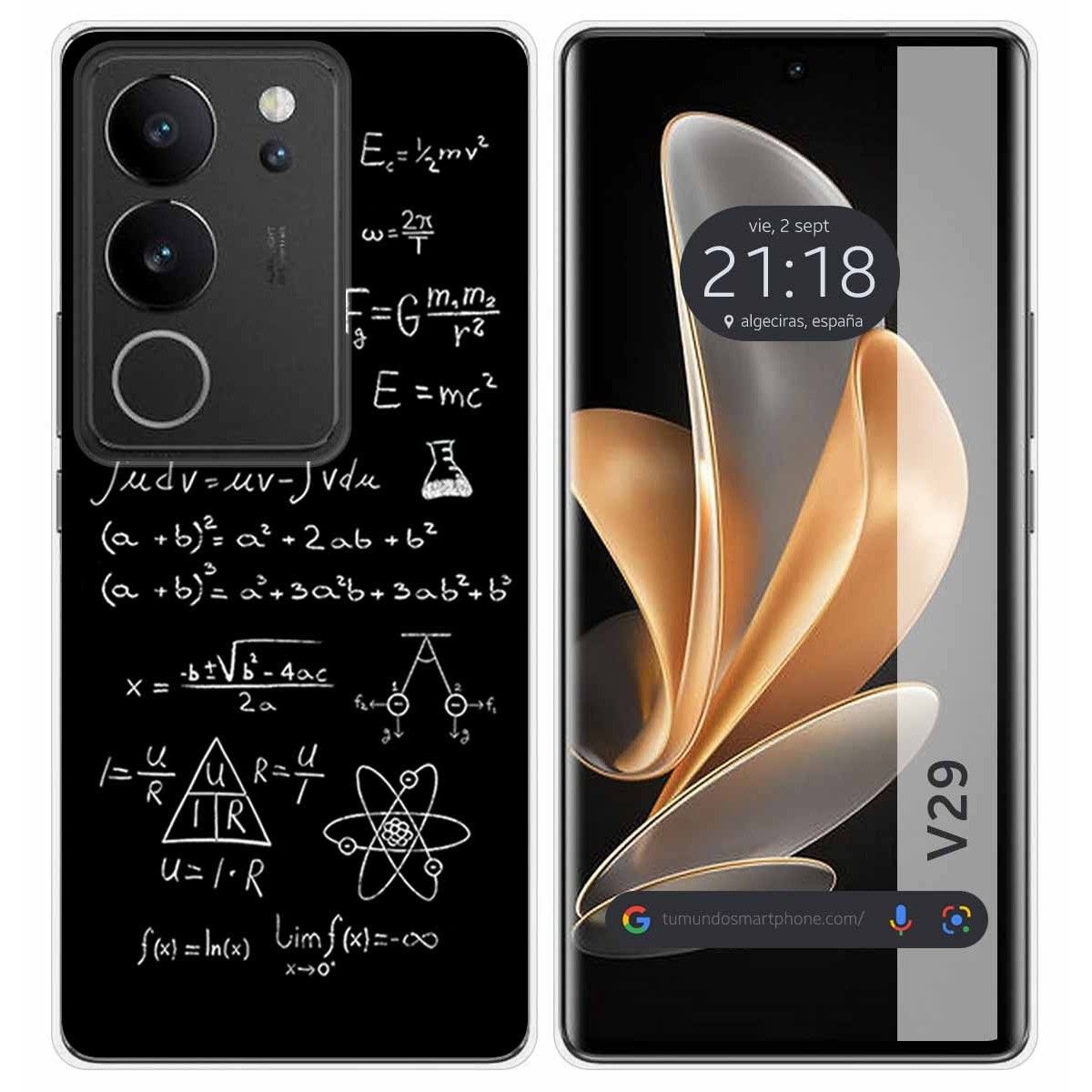 Funda Silicona para Vivo V29 5G diseño Formulas Dibujos