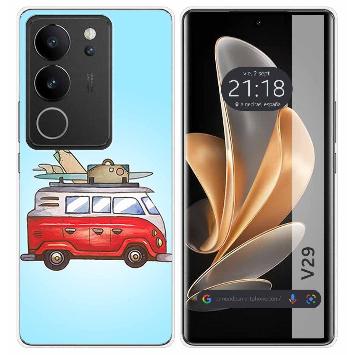 Funda Silicona para Vivo V29 5G diseño Furgoneta Dibujos