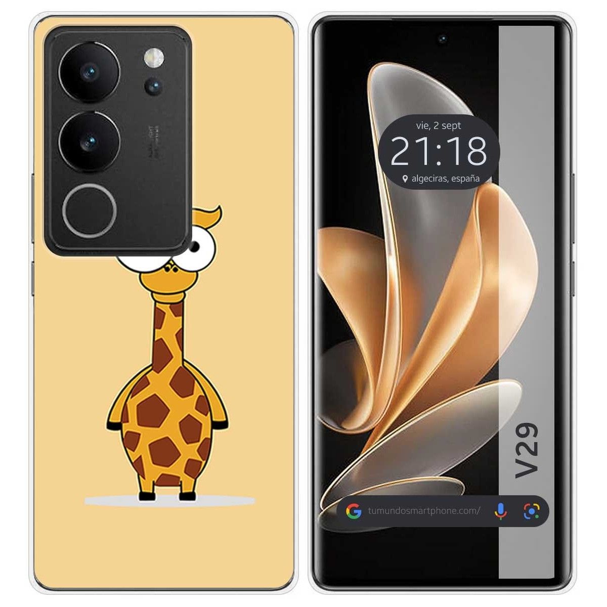 Funda Silicona para Vivo V29 5G diseño Jirafa Dibujos
