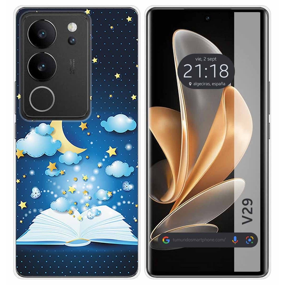 Funda Silicona para Vivo V29 5G diseño Libro Cuentos Dibujos