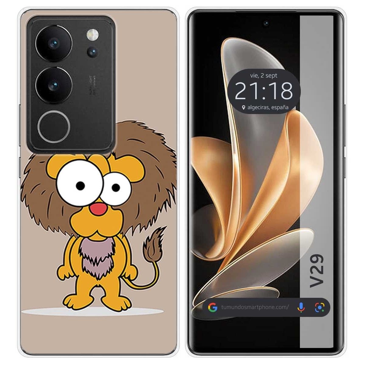 Funda Silicona para Vivo V29 5G diseño Leon Dibujos