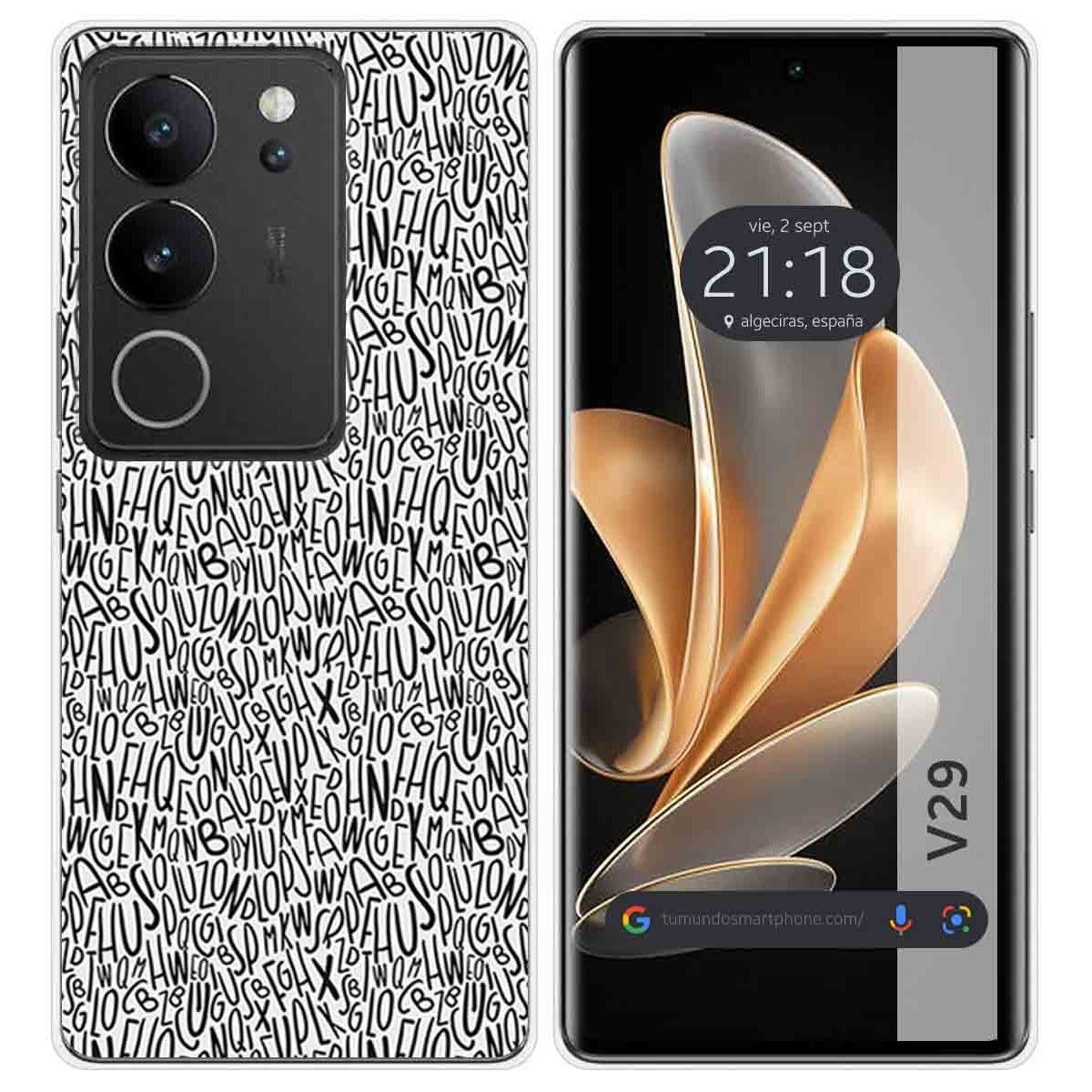 Funda Silicona para Vivo V29 5G diseño Letras Dibujos