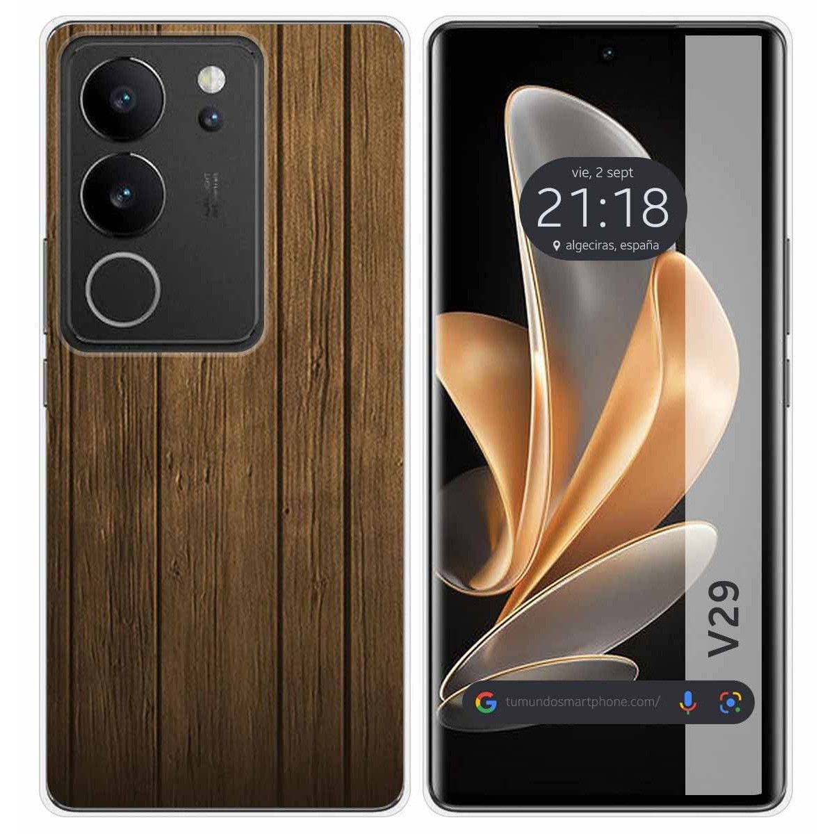 Funda Silicona para Vivo V29 5G diseño Madera Dibujos