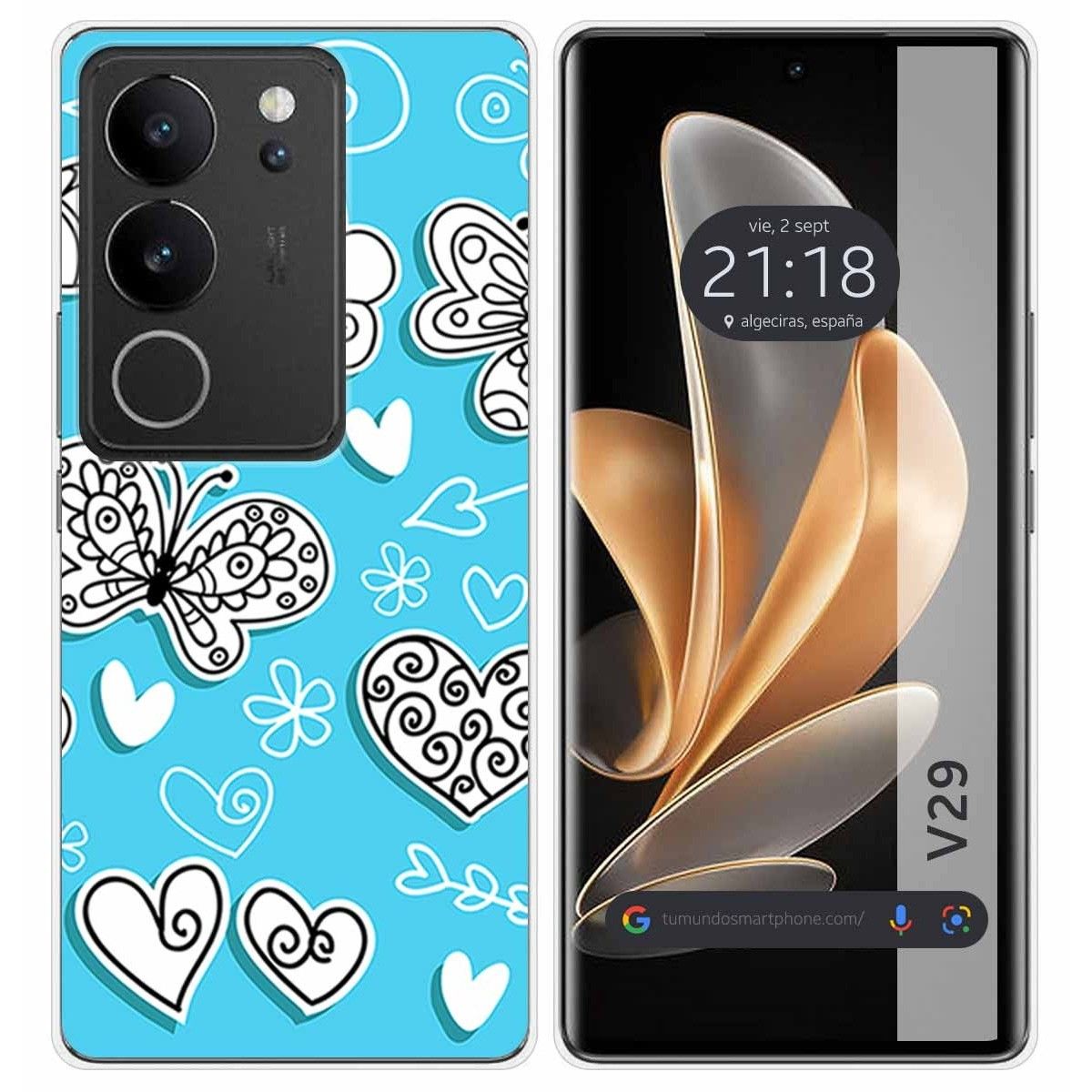 Funda Silicona para Vivo V29 5G diseño Mariposas Dibujos