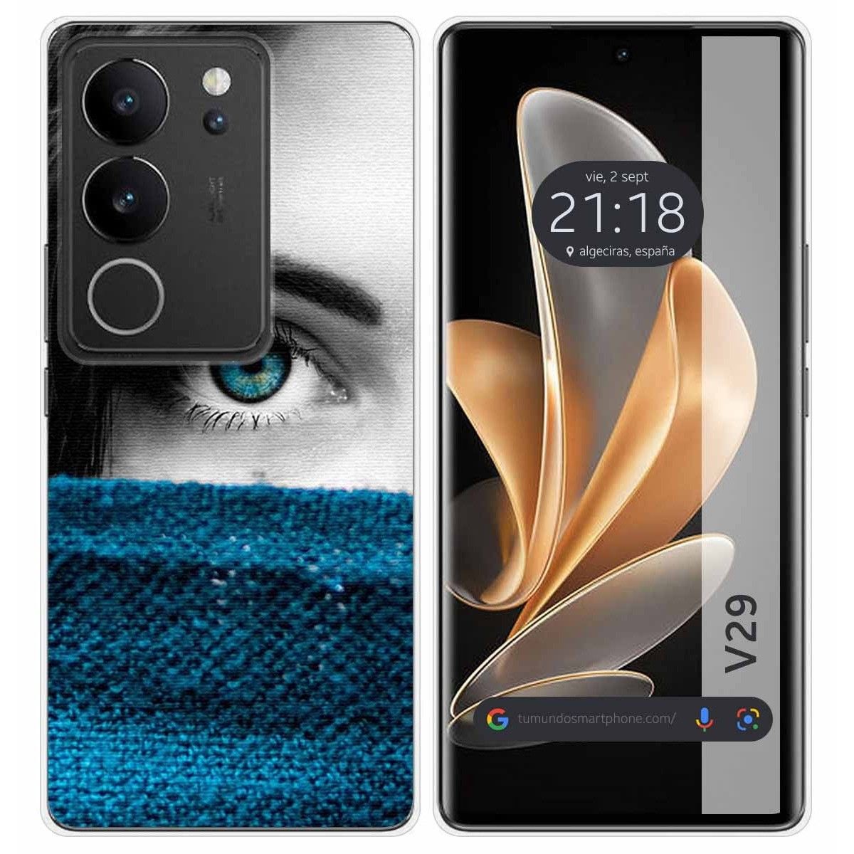 Funda Silicona para Vivo V29 5G diseño Ojo Dibujos