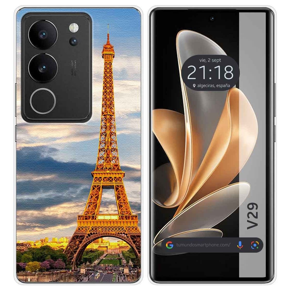 Funda Silicona para Vivo V29 5G diseño Paris Dibujos
