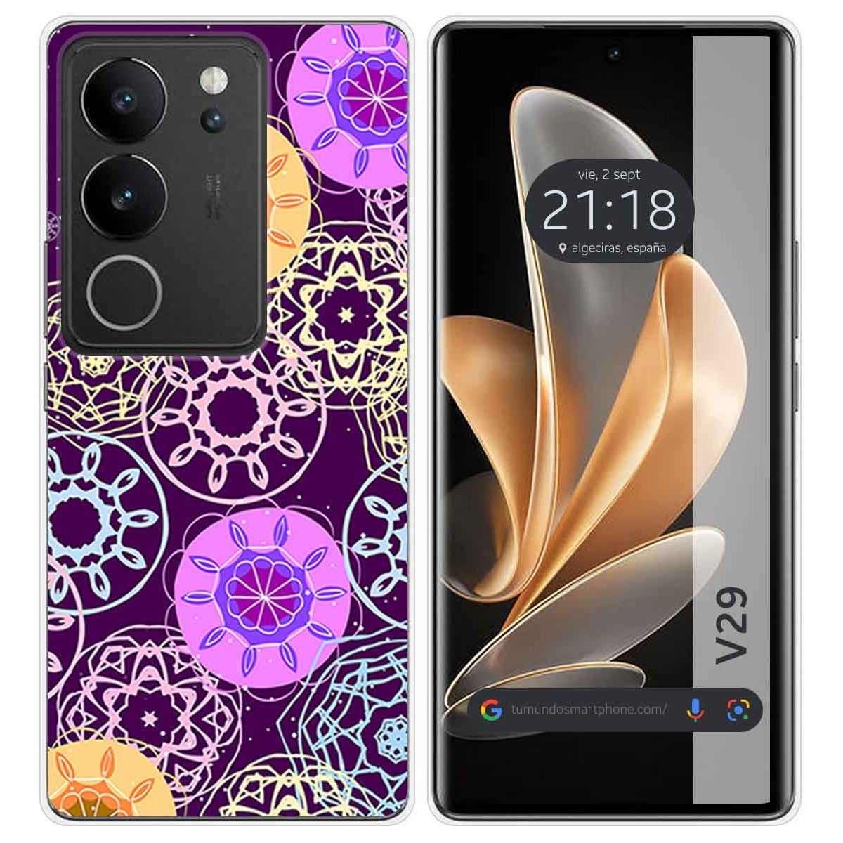 Funda Silicona para Vivo V29 5G diseño Radial Dibujos